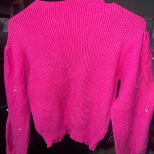 Fashion Nova Bright Pink Cowl Neck Sweater